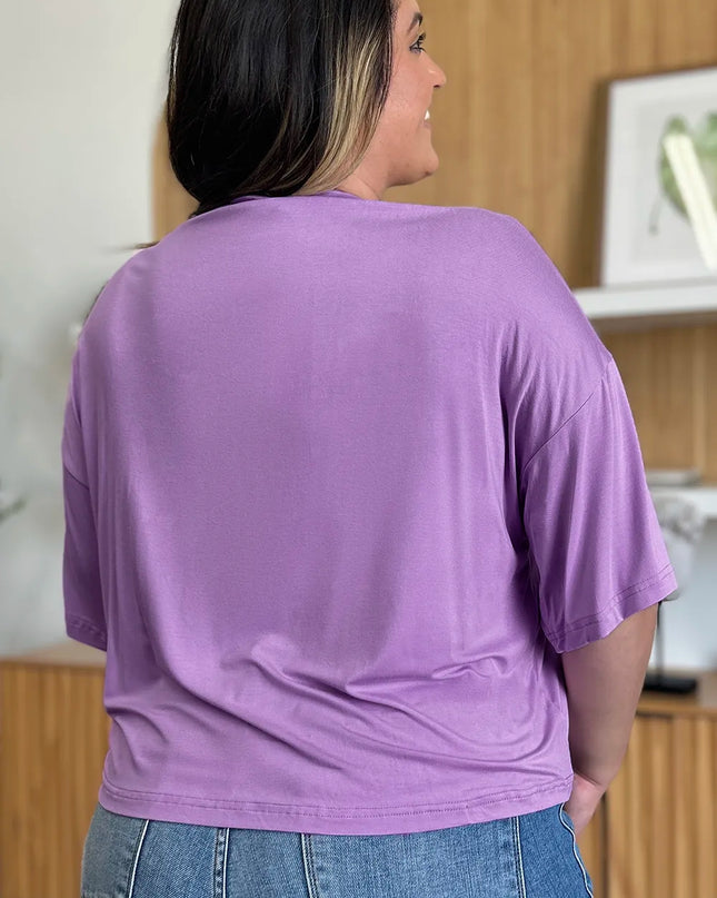 Basic Bae Bamboo Full Size Round Neck Drop Shoulder T-Shirt