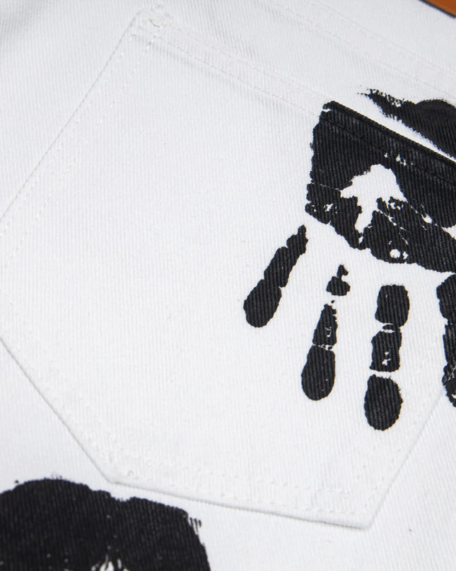 Men's Handprint Pattern Jeans