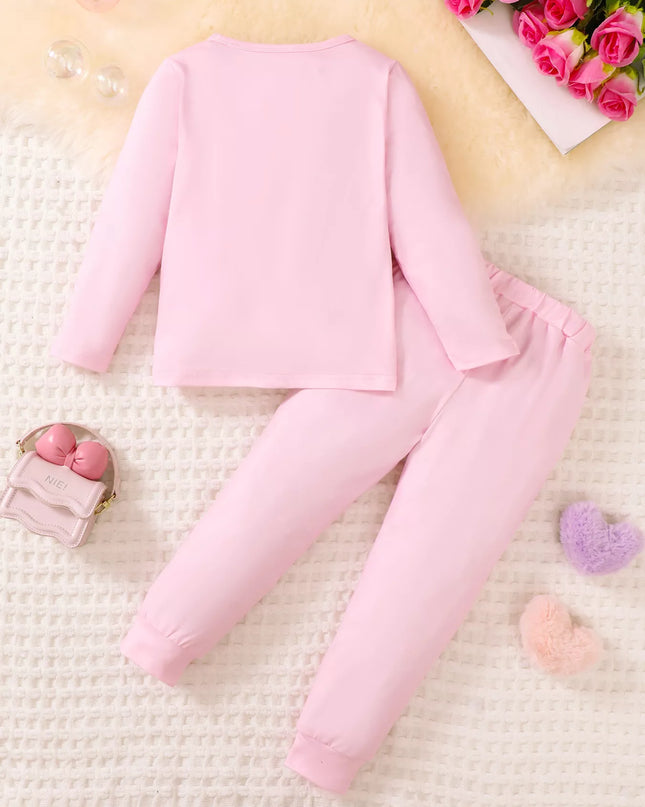 Children's Graphic Long Sleeve Top and Pants Set