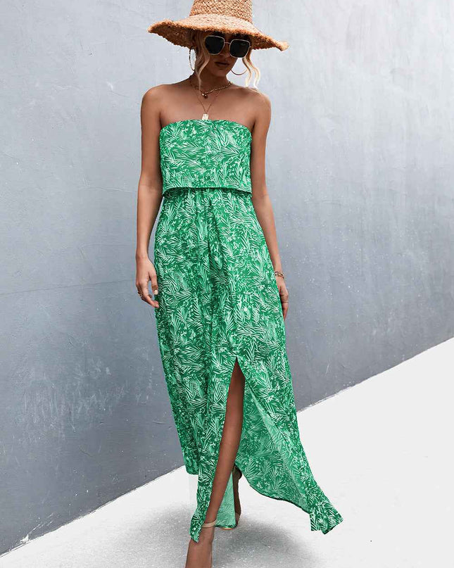 Strapless Split Maxi Dress