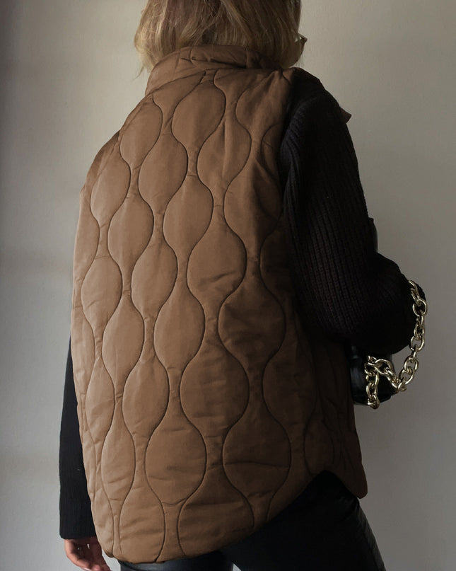 Collared Neck Vest with Pockets