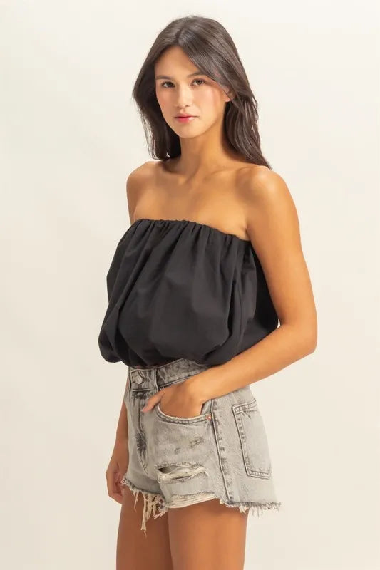HYFVE Trendy Strapless Bubble Top