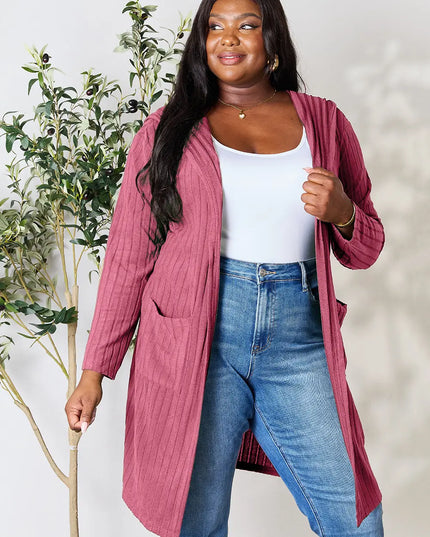 Basic Bae Full Size Hooded Sweater Cardigan