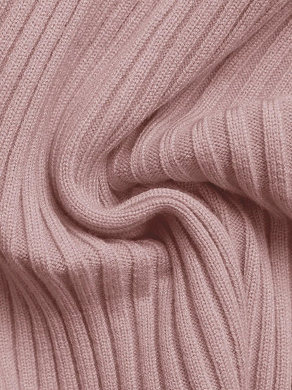 Ribbed Knit Square Neck Bodycon Sweater Dress