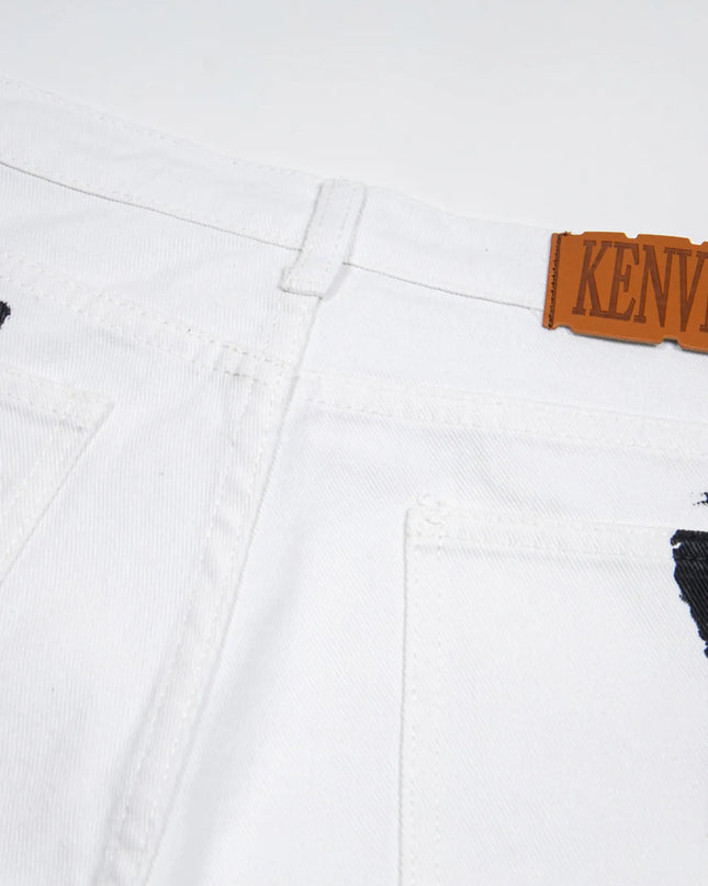 Men's Handprint Pattern Jeans