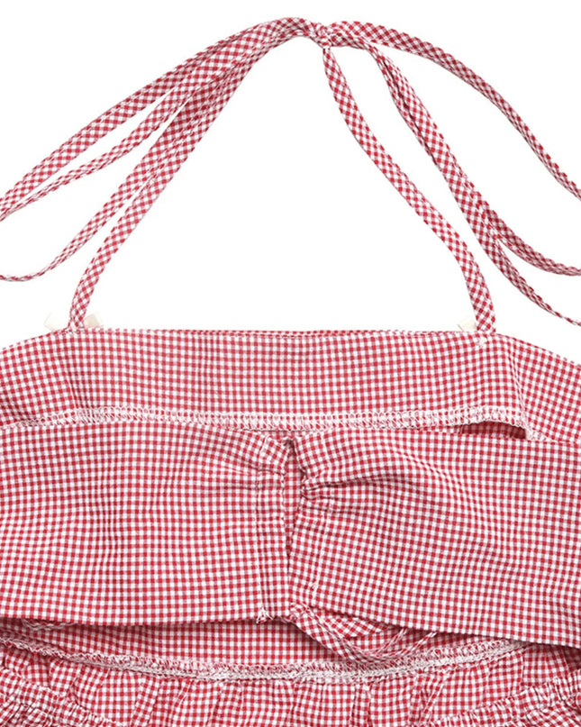 Gingham Halter Neck Cami Top 