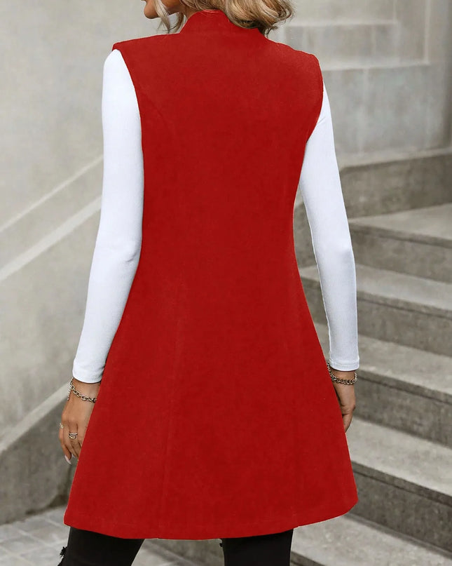 Button Up Longline Vest Coat