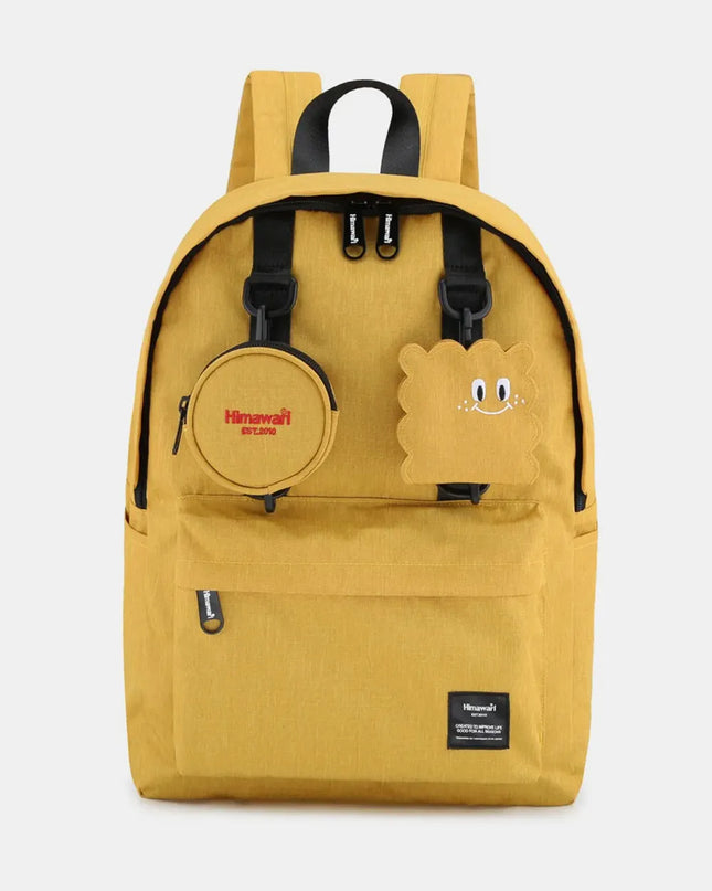 Himawari Waterproof Canvas Backpack Bag with Removable Coin Purse Yellow One Size