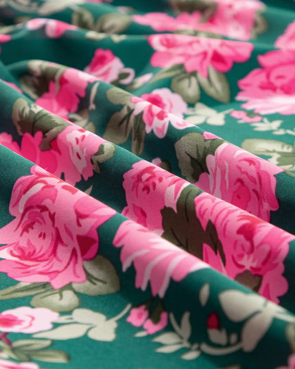 Floral Printed Tied Collar Puff Sleeve Blouse