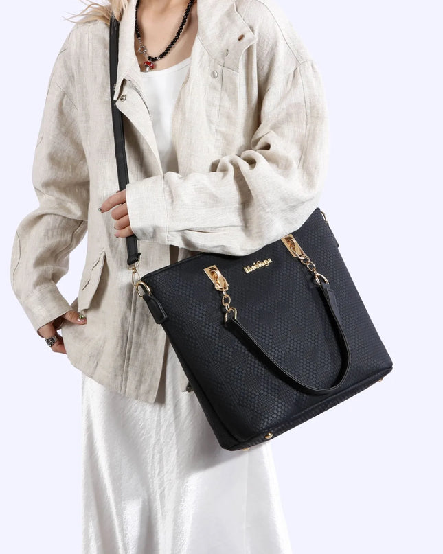 6-Piece Leather Textured Bag Set 