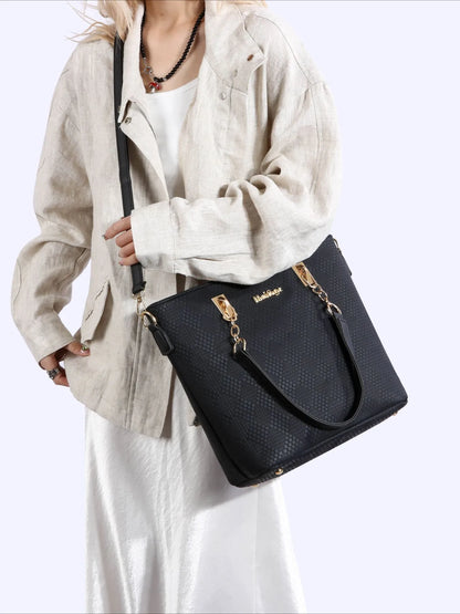 6-Piece Leather Textured Bag Set 