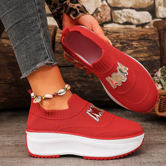 Round Toe Platform Sneakers
