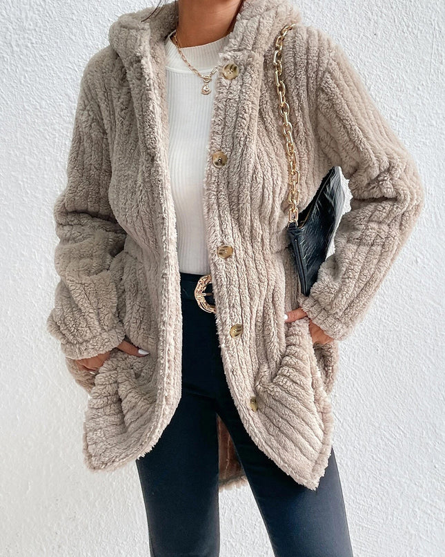 Button Down Hooded Coat