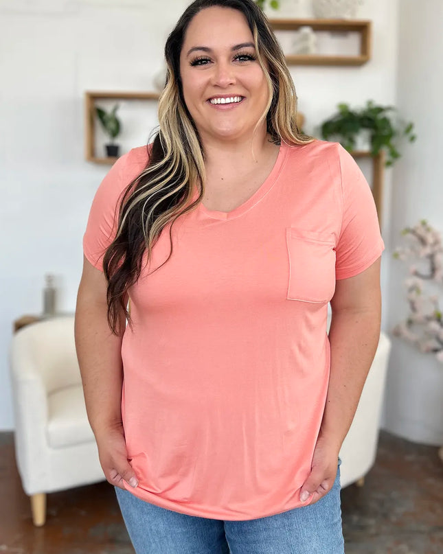 Basic Bae Bamboo Full Size V-Neck Short Sleeve T-Shirt