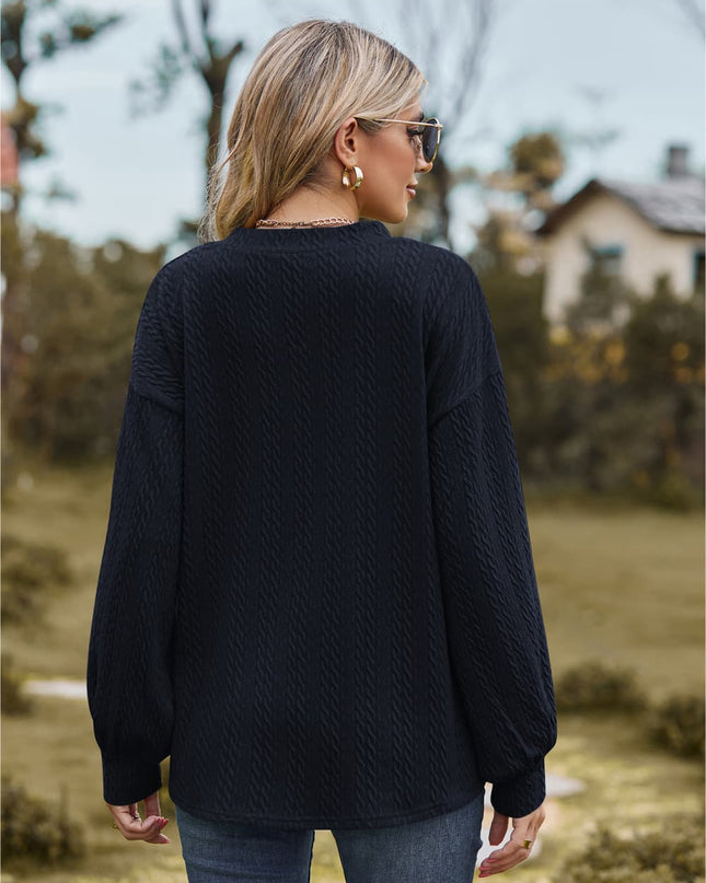 V-Neck Dropped Shoulder Blouse