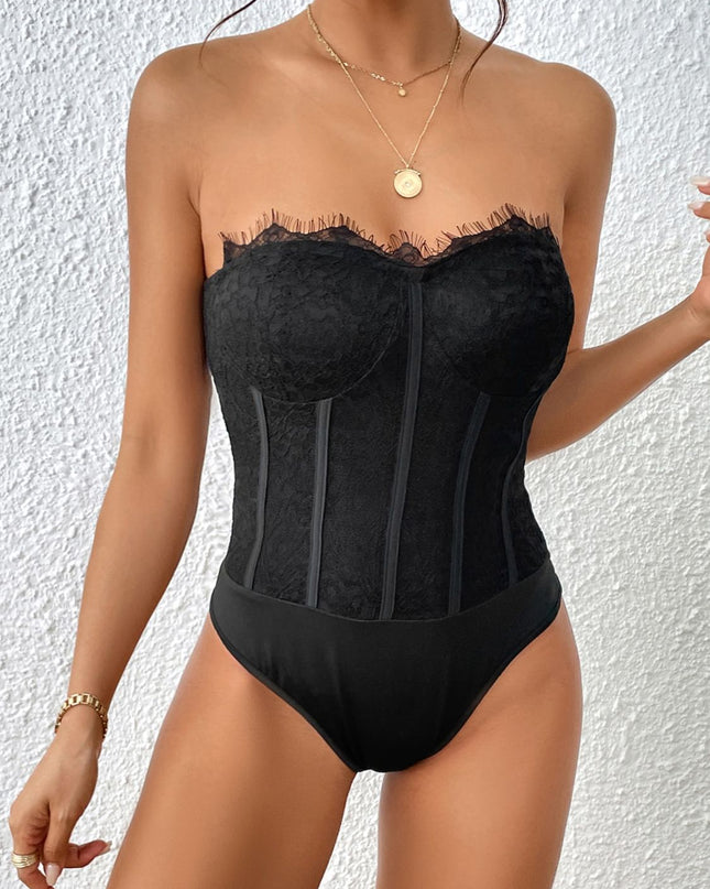 Perfee Strapless Sweetheart Neck Bodysuit 