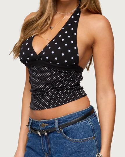 Polka Dot Halter Neck Cami