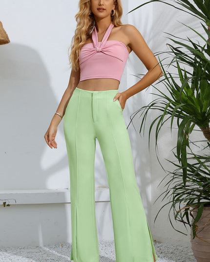 Slit High-Rise Flare Pants 