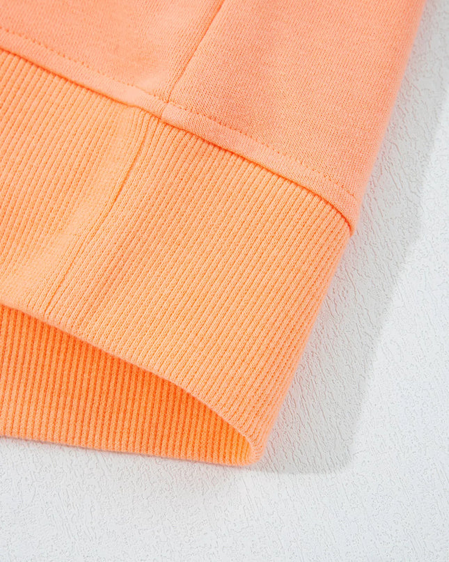 Plaid Floral Patchwork Kangaroo Pocket Hoodie