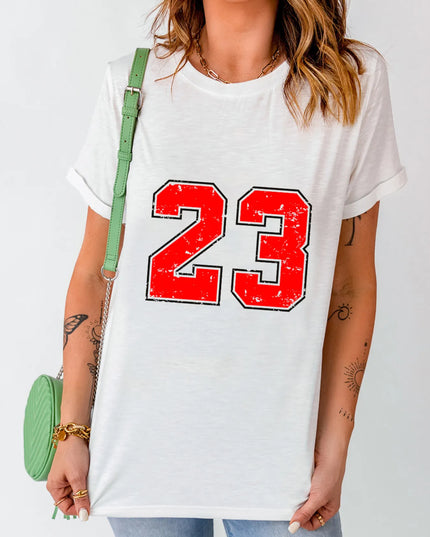 Number 23 Round Neck Casual T Shirt