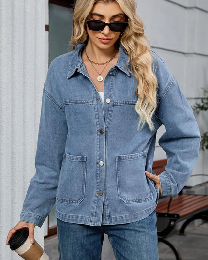 Washed Oversized Button Down Denim Jacket