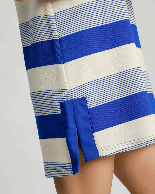 Umgee French Terry Side Slit Striped Mini Dress