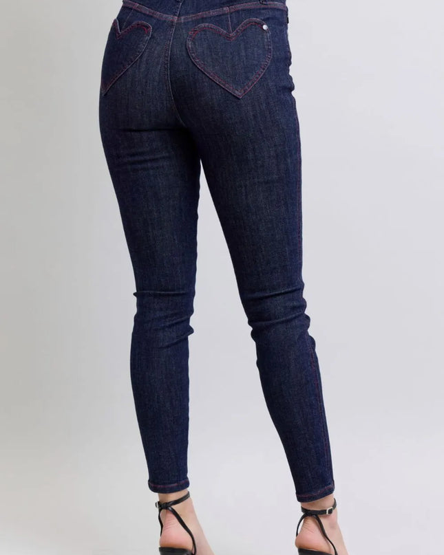 Judy Blue Full Size Heart Shaped Back Pockets Skinny Jeans
