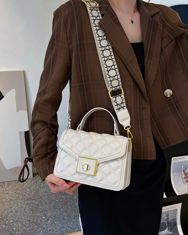 Quilted Adjustable Strap Shoulder Bag 