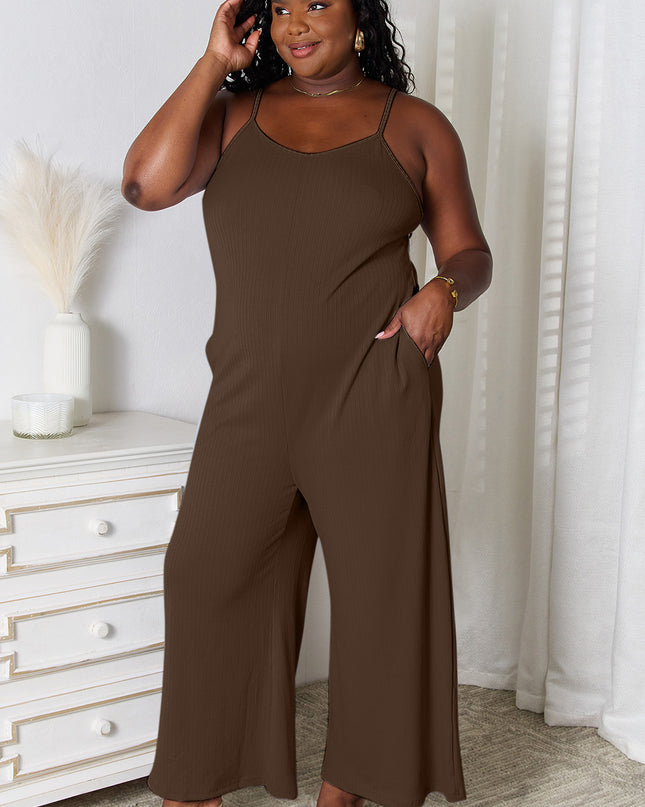 Basic Bae Full Size Spaghetti Strap V-Neck Jumpsuit