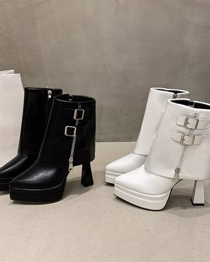 Point Toe High Heels Boots