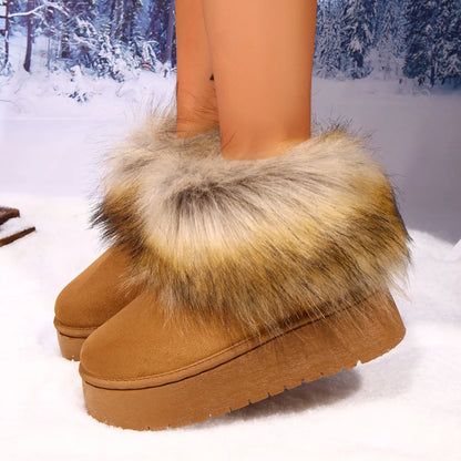 Fur-Trimmed Winter Boots Camel