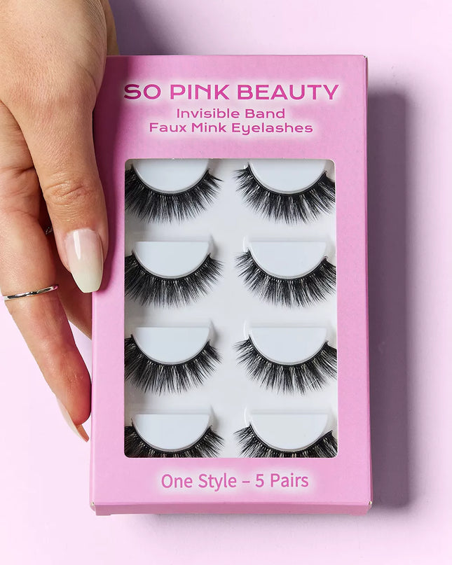 SO PINK BEAUTY Faux Mink Eyelashes 5 Pairs 