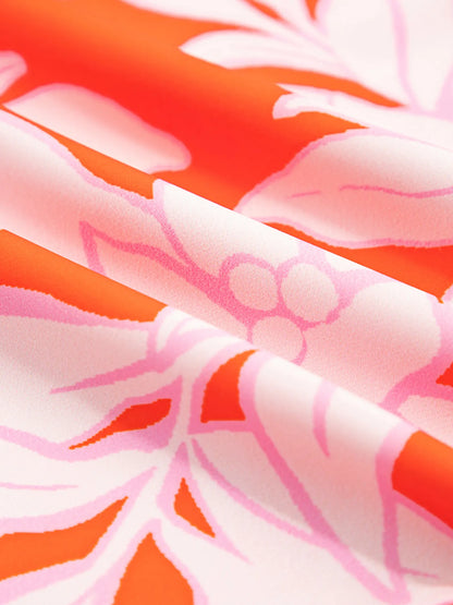 Botanical Print Single Chest Pocket Button Up Shirt