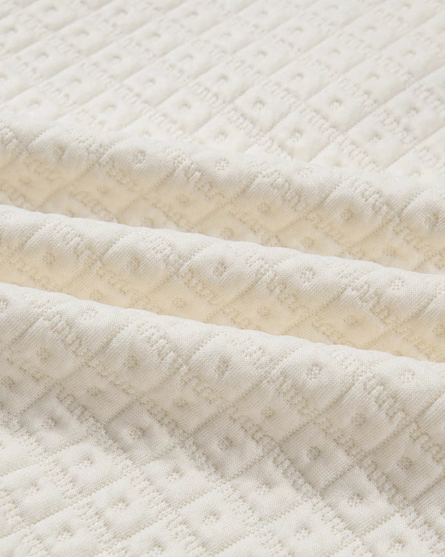 Textured Half Button Collared Sweatshirt