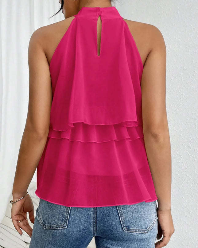 Ruffled Layered Sleeveless Top
