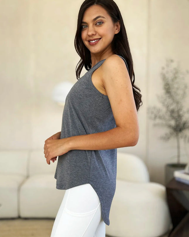 Basic Bae Full Size Round Neck Curved Hem Tank