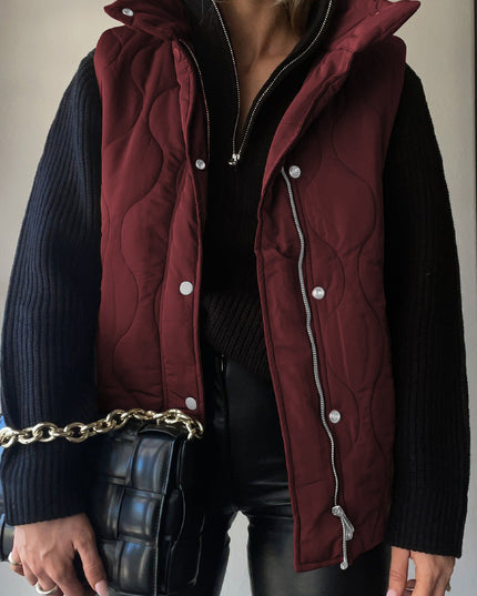 Collared Neck Vest with Pockets
