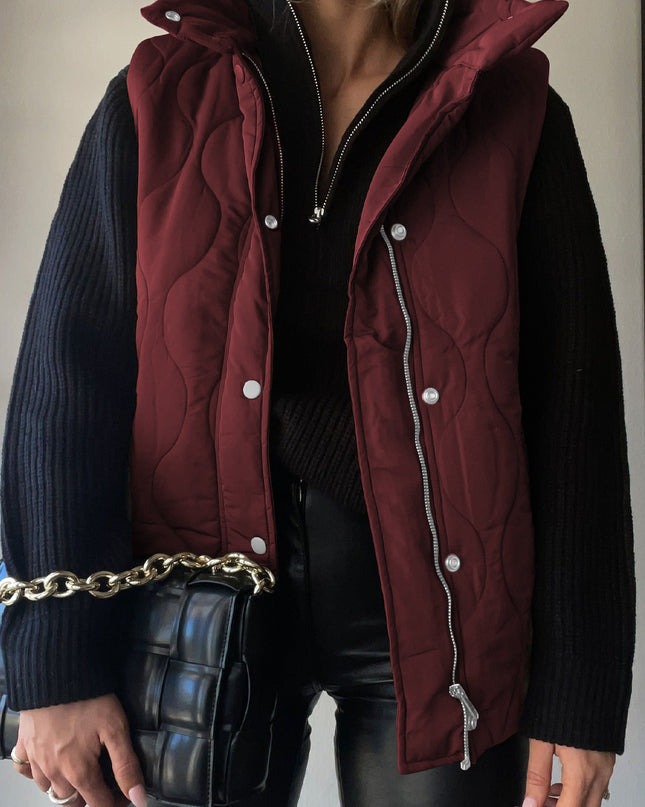 Collared Neck Vest with Pockets