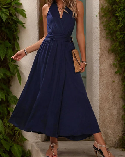 Perfee Slit Halter Neck Dress 