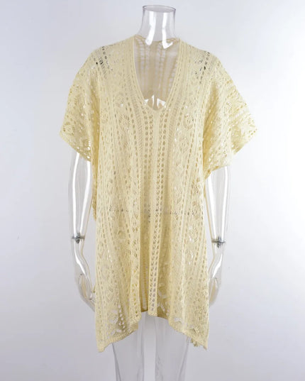 Angel Wings Cutout V-Neck Cover-Up with Tassel 