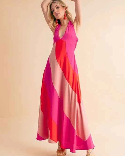 Aemi+Co Color Block Sleeveless Maxi Dress