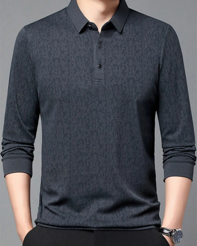 Men's Plus Size Button Detail Short Sleeve Polo Navy Blue