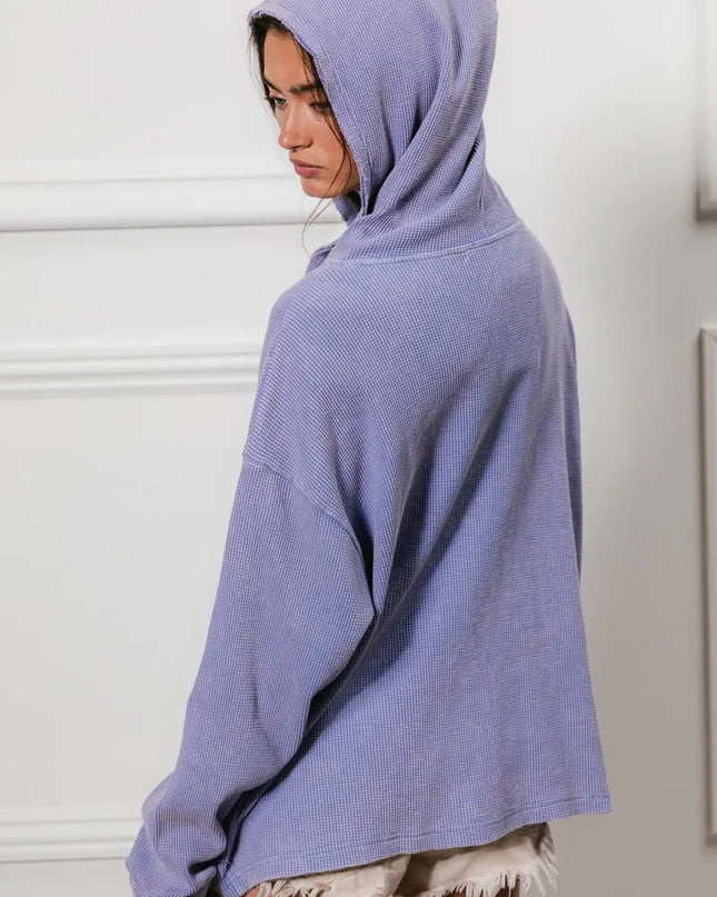 BiBi Washed Waffle Thermal Hooded Jacket