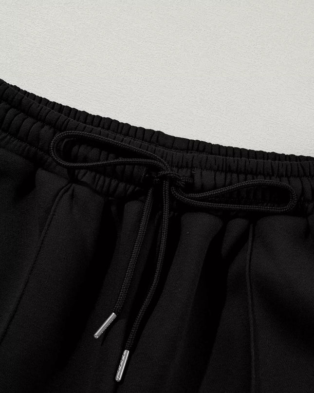 Drop Shoulder Zip Up Jacket and Drawstring Pants Active 2pcs Set