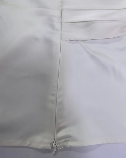 Surplice Sleeveless Satin Blouse