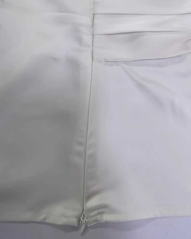 Surplice Sleeveless Satin Blouse