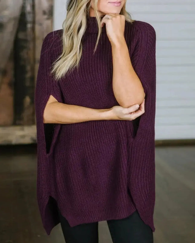 Turtleneck Slit Sweater