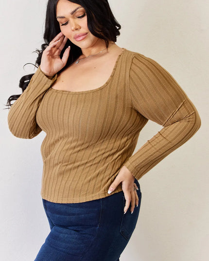 Basic Bae Full Size Ribbed Long Sleeve T-Shirt
