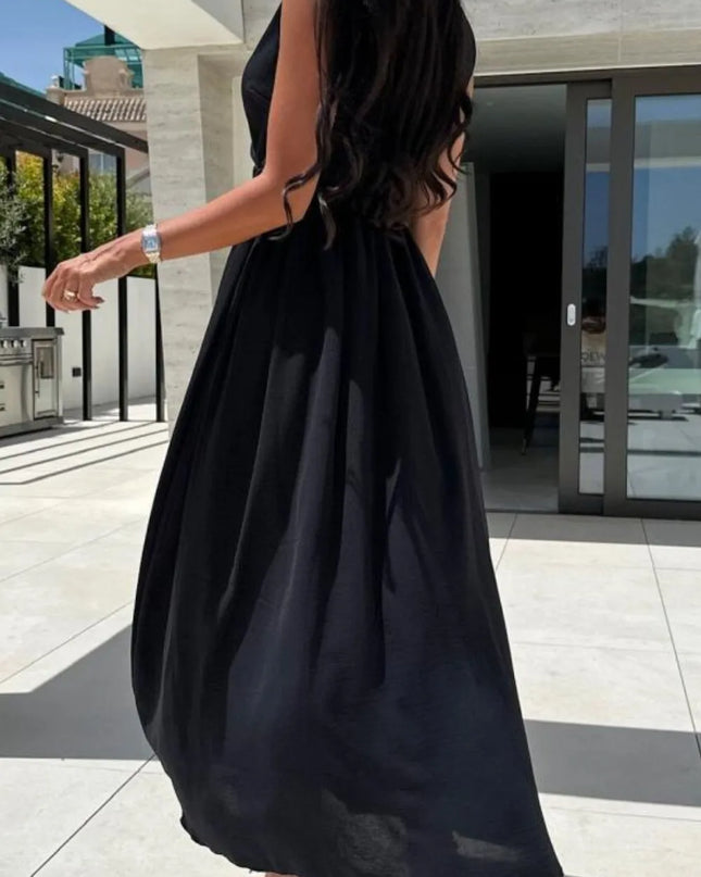 Surplice Sleeveless Slit Maxi Dress