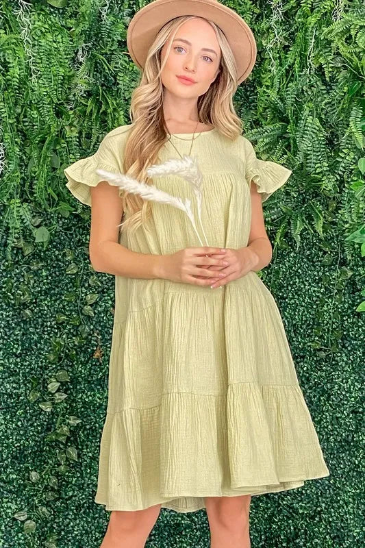 And The Why Cotton Gauze Baby Doll Casual Dress